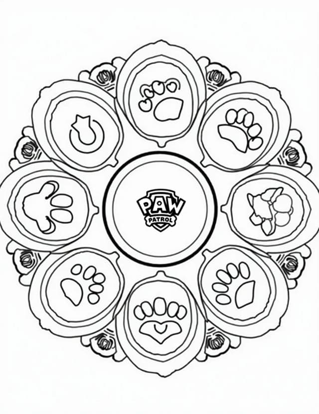 Paw Patrol Pup Tag Mandala