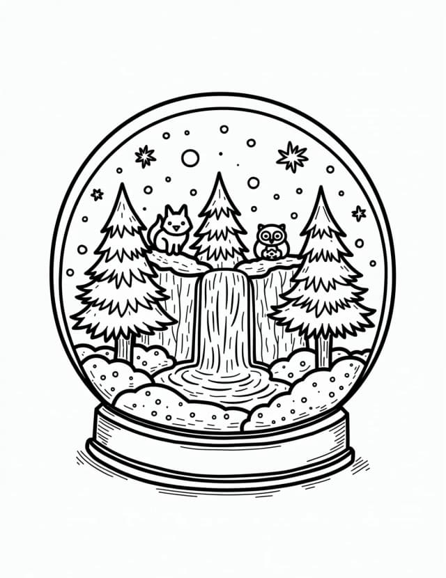 Frozen Waterfall Snow Globe