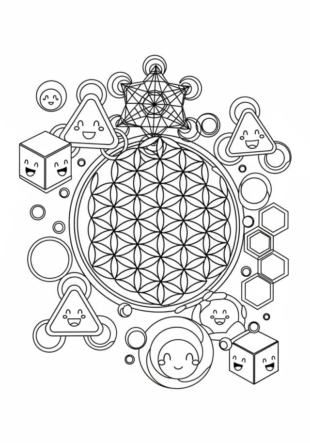 Sacred Geometry Meditation Coloring Page