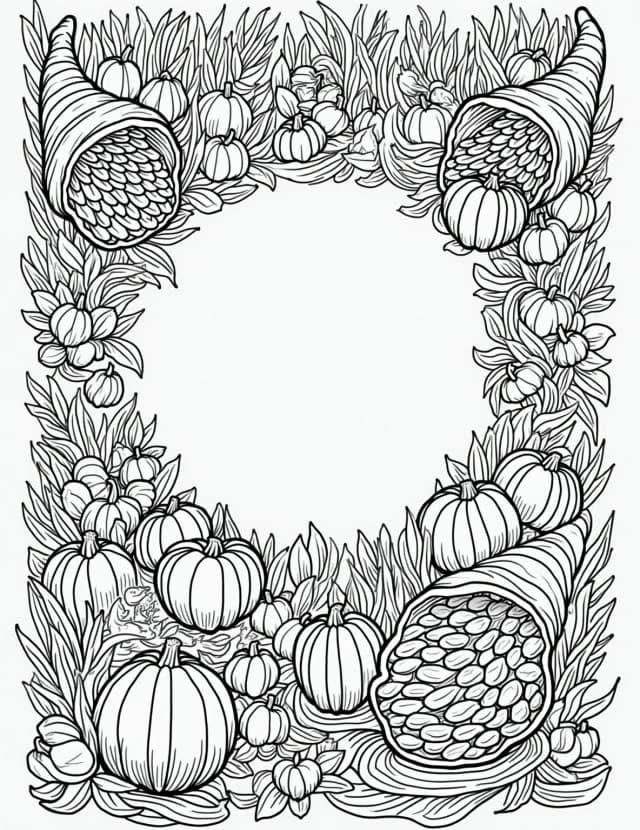 Thanksgiving Around the World Coloring Page