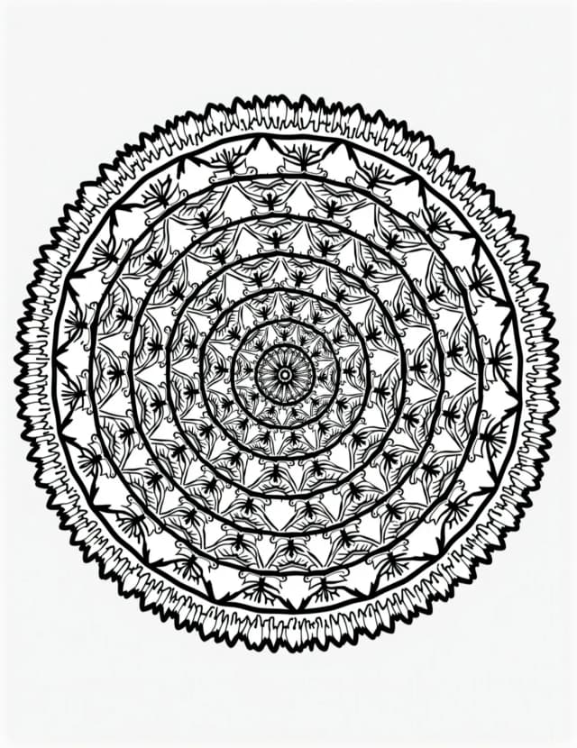 Rainbow Tie-Dye Swirl Coloring Page