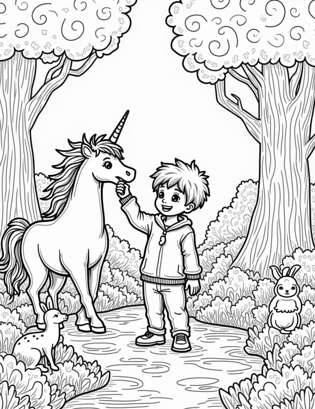 Mythical Creature Sanctuary Coloring Page