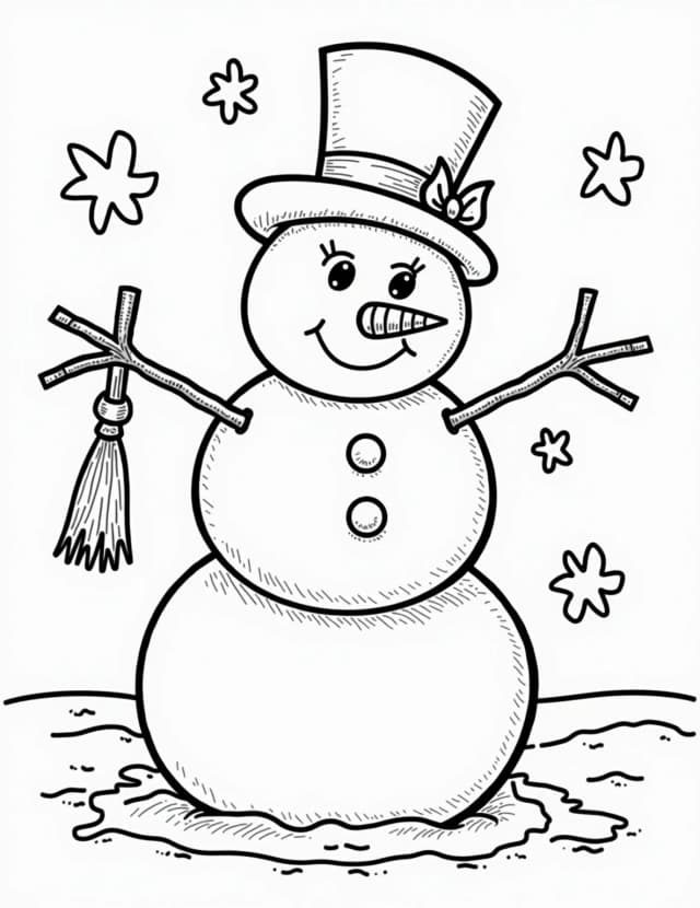 Snowman coloring pages 