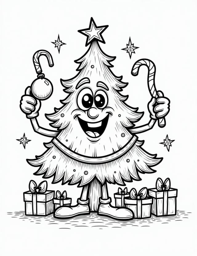 Cartoon Character Christmas Tree