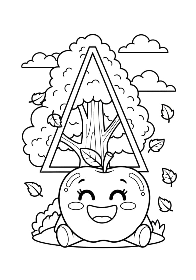 Adorable Apple's Orchard Adventure Coloring Page