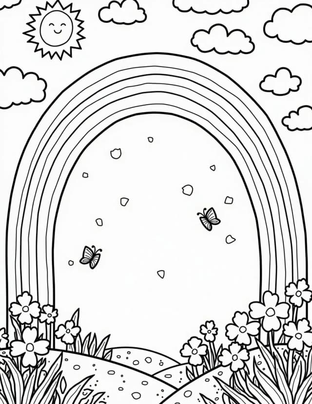 Rainbow coloring pages