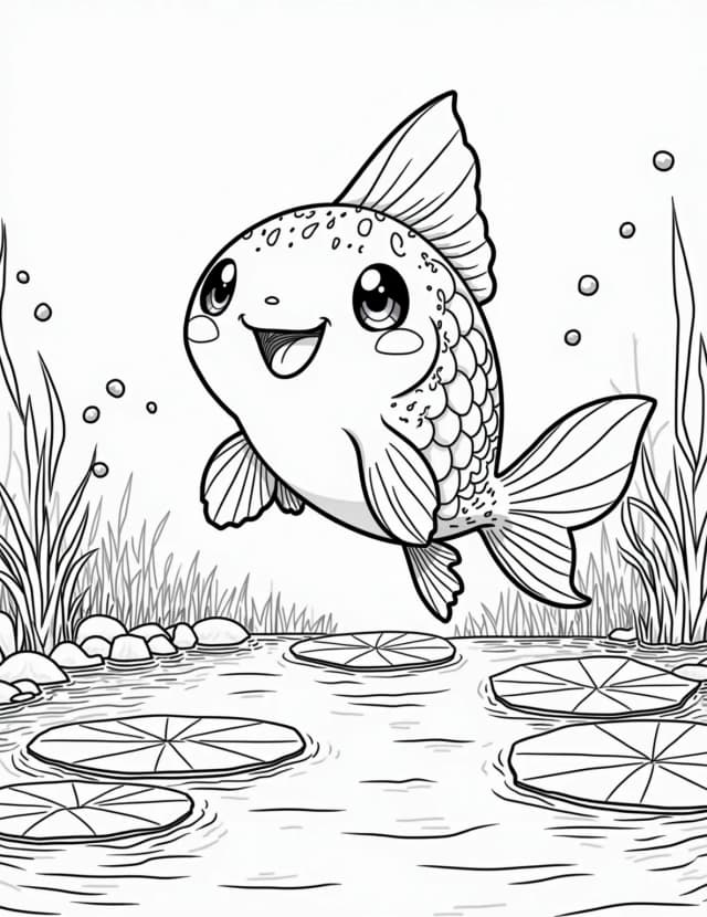Magikarp's Big Splash Coloring Page