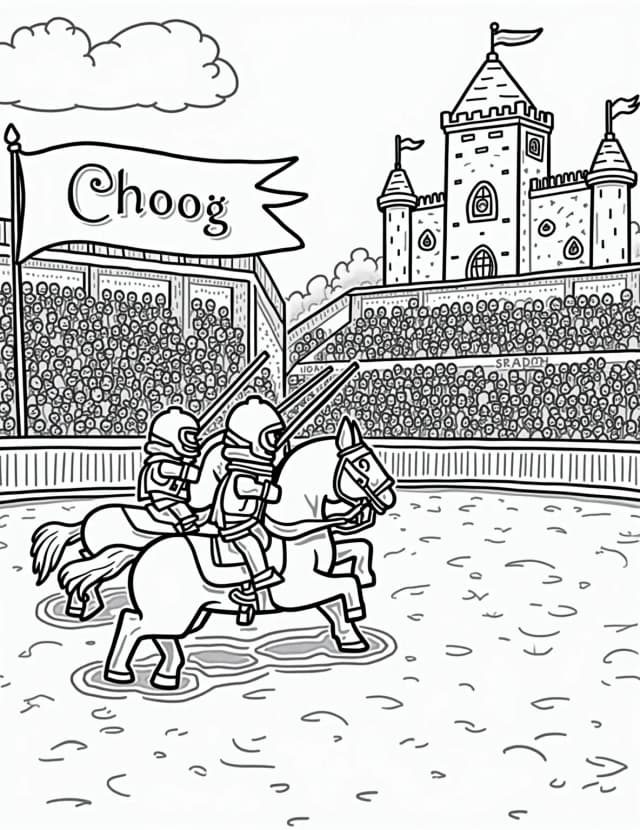 Lego Medieval Tournament Coloring Page