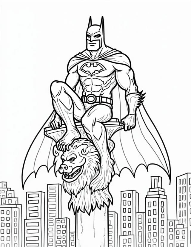 Batman: The Animated Series Style Coloring Page