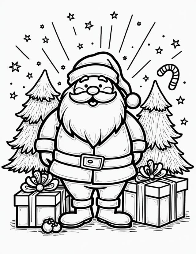 Vintage Christmas Postcard Coloring Page