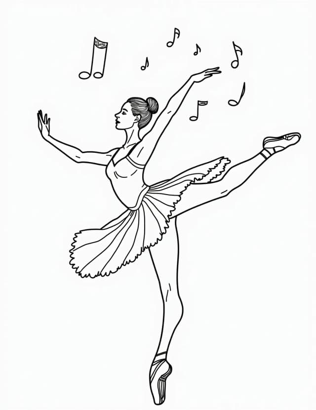 Pas de Deux Partners Coloring Page