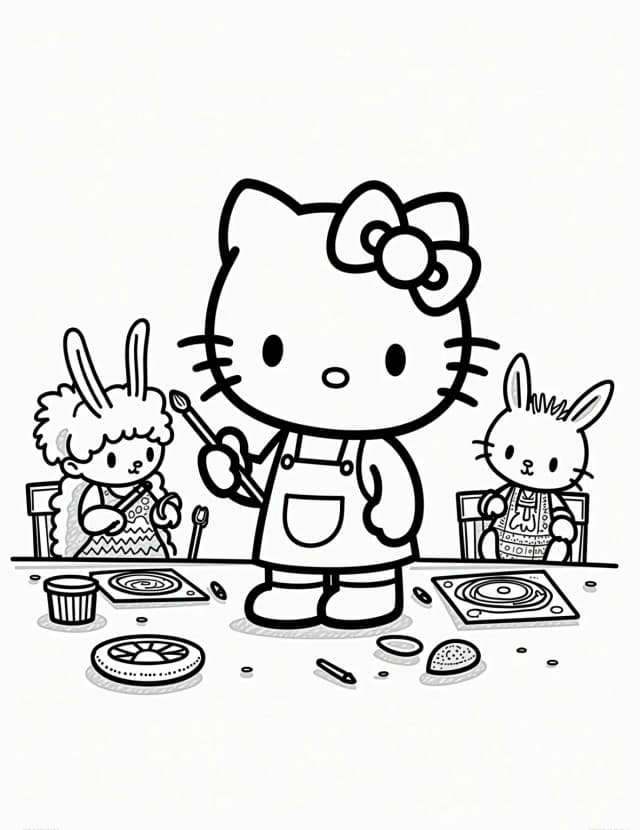 Hello Kitty's Easter Art Class