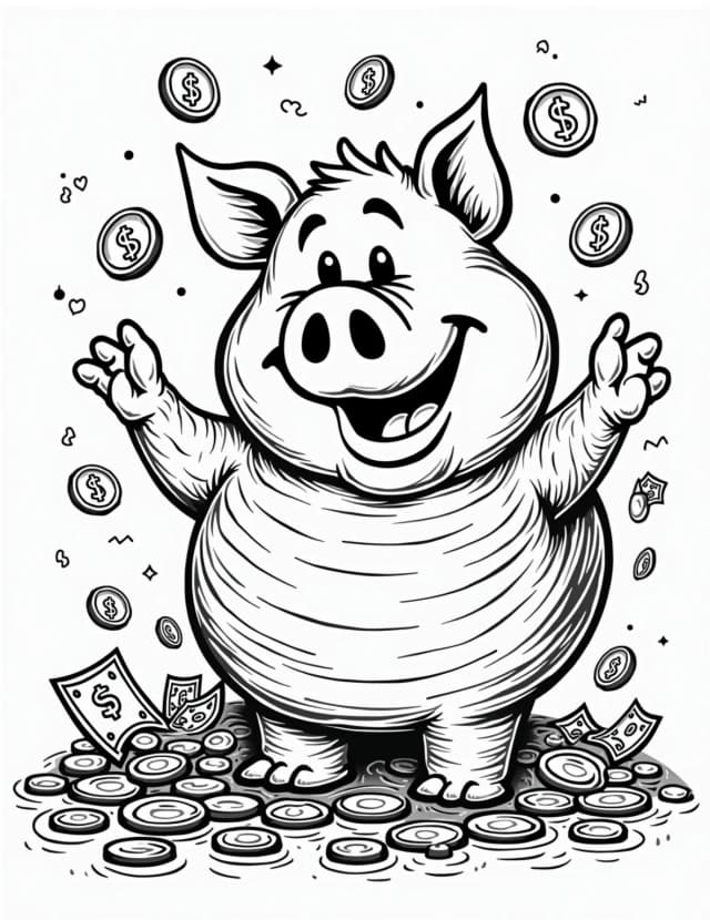 Hamm's Piggy Bank Bonanza Coloring Page