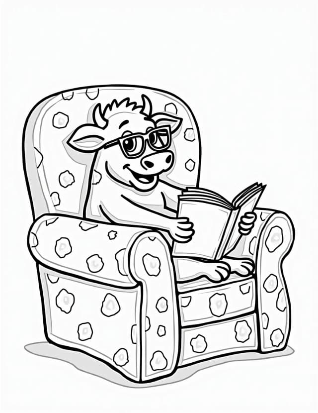 Cow Reading a Book