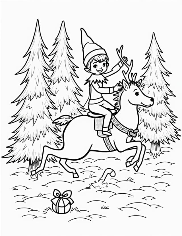 Elf's Reindeer Riding Rodeo