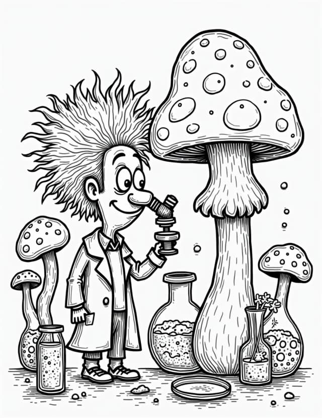 Mushroom Scientist at Work