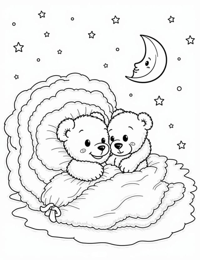 Puppy's Bedtime Story Coloring Page