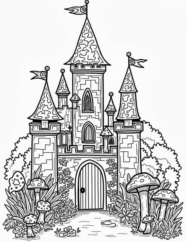 Lego Fairy Tale Castle Coloring Page
