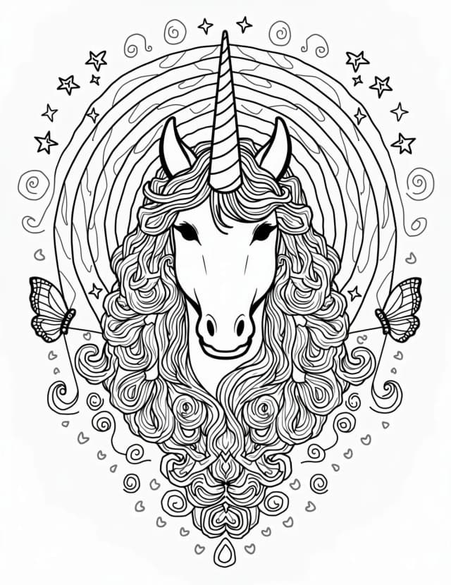 Elegant Unicorn Mandala