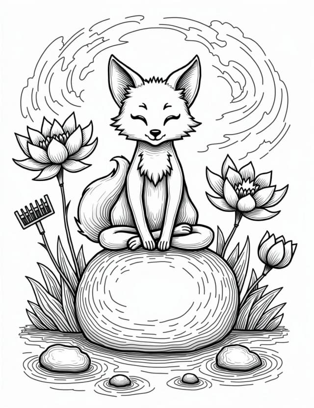 Zen Fox Meditating