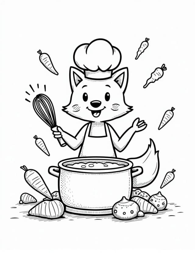 Fox Chef in the Kitchen