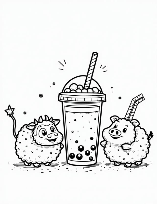 Kawaii Boba Tea Petting Zoo