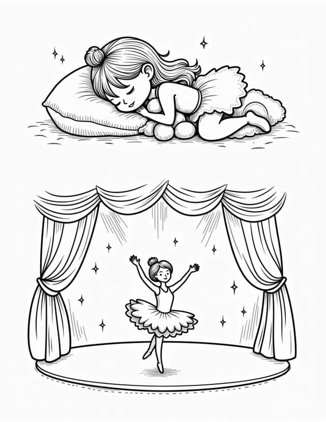 Ballerina's Dream Coloring Page