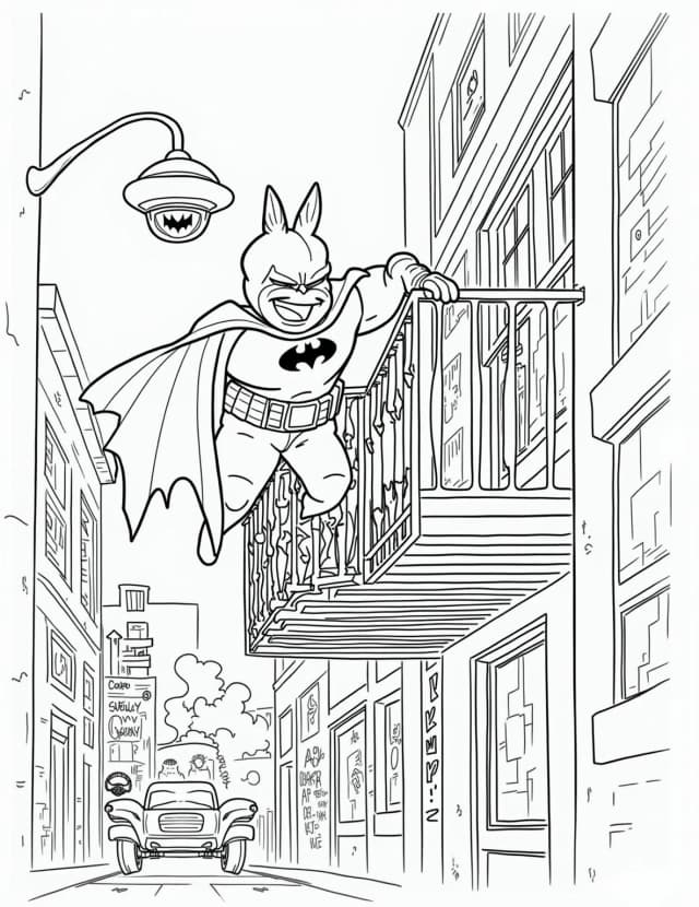 Batman: Year One Style Coloring Page