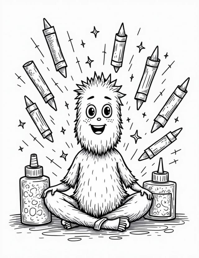 Forky's Arts and Crafts Chaos Coloring Page