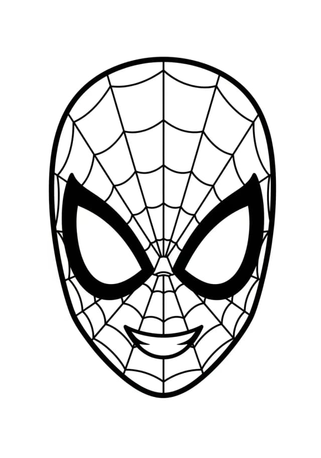 Simple Spiderman Face Coloring Page