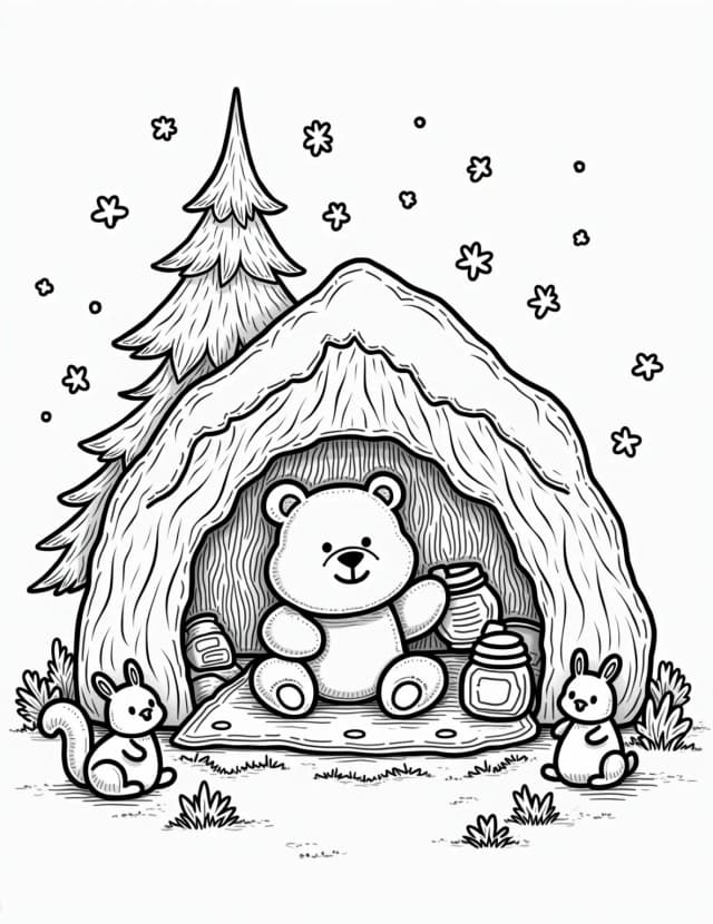 Bear's Cozy Hibernation