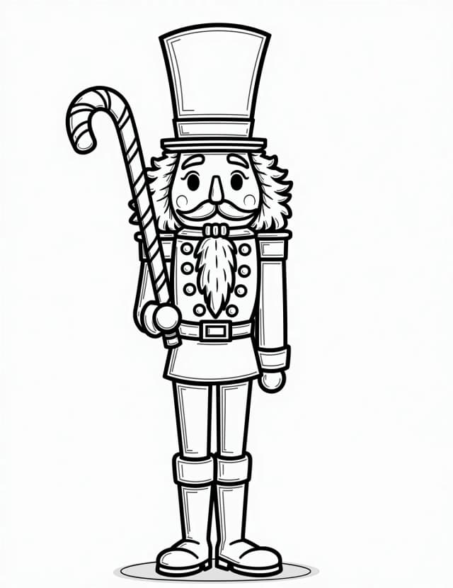 Nutcracker Guard with Christmas Light Coloring Page