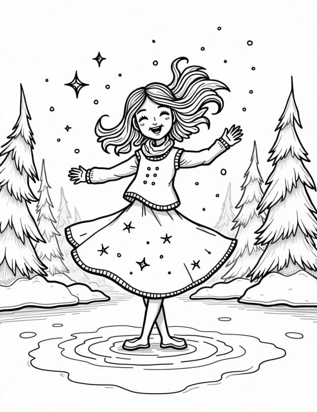 Ice Skater Girl's Winter Performance