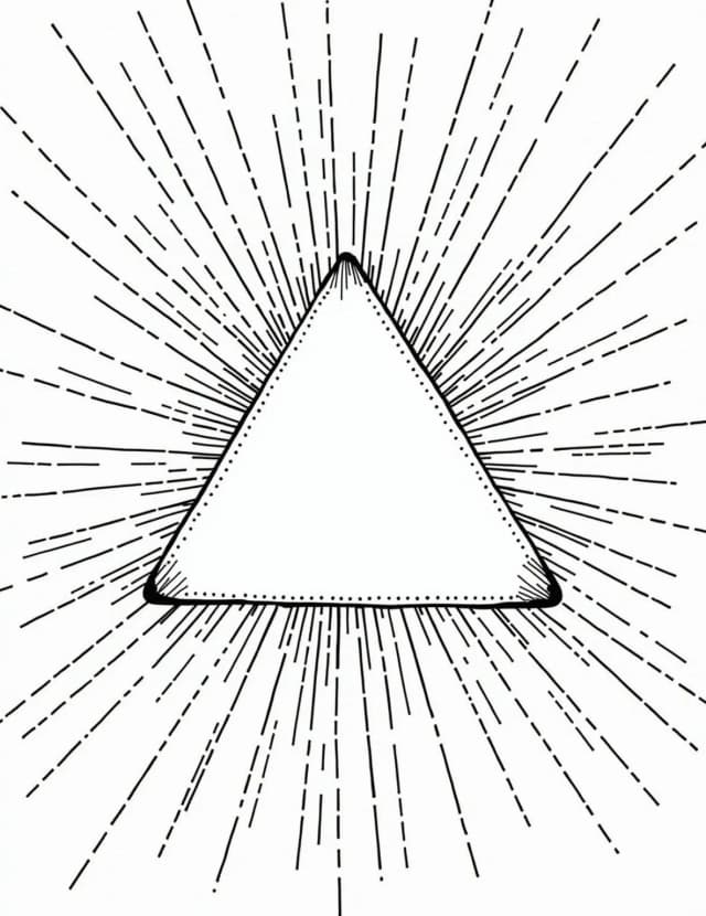 Rainbow Prism and Light Rays Coloring Page