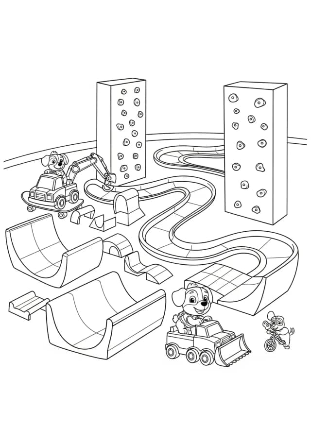 Rubble's Extreme Sports Construction Challenge Coloring Page