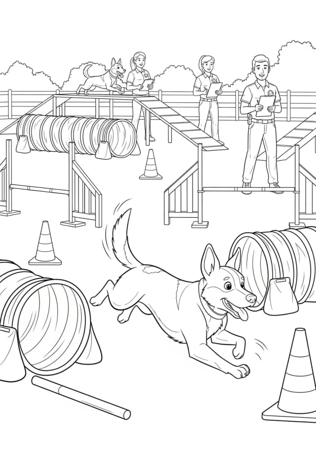 Chase's K-9 Police Training Academy Coloring Page