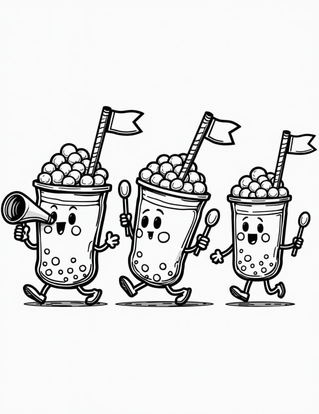 Kawaii Boba Tea Marching Band