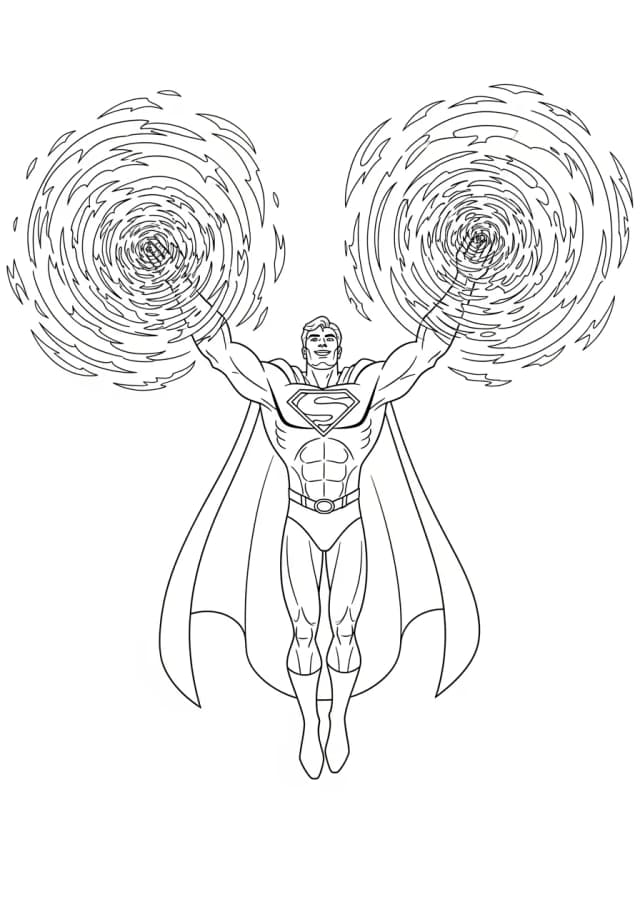 Fire Hero Creating Flame Whirlwinds Coloring Page