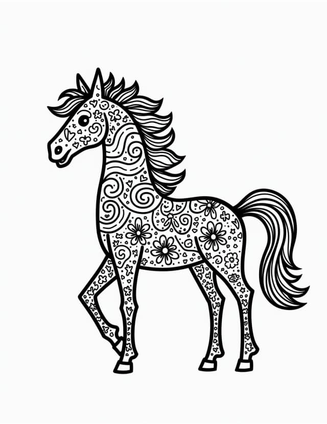 Zentangle-Inspired Horse Design