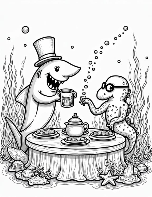 Shark's Elegant Tea Party