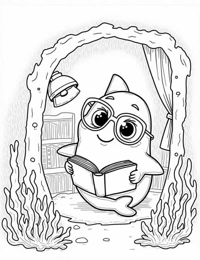 Shark's Cozy Reading Nook