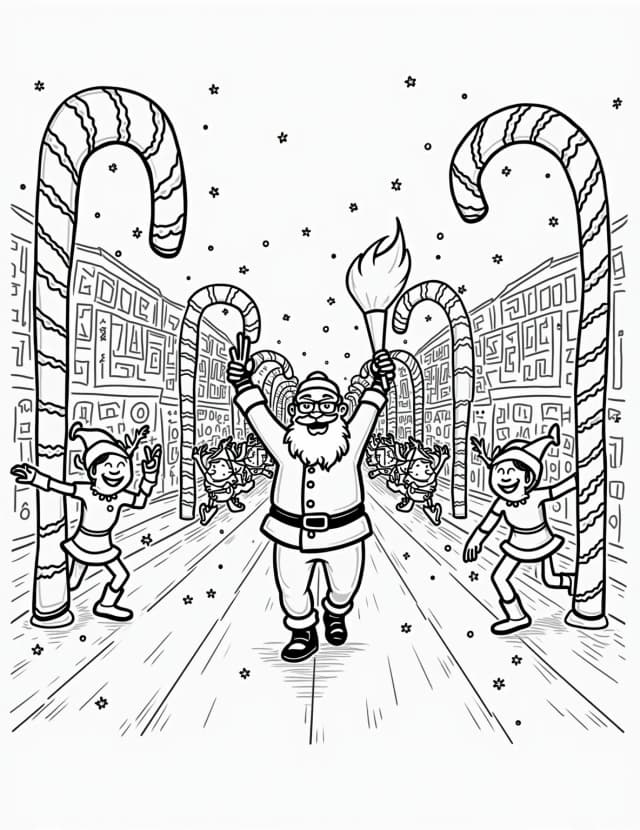 Elf Olympics Opening Ceremony Coloring Page