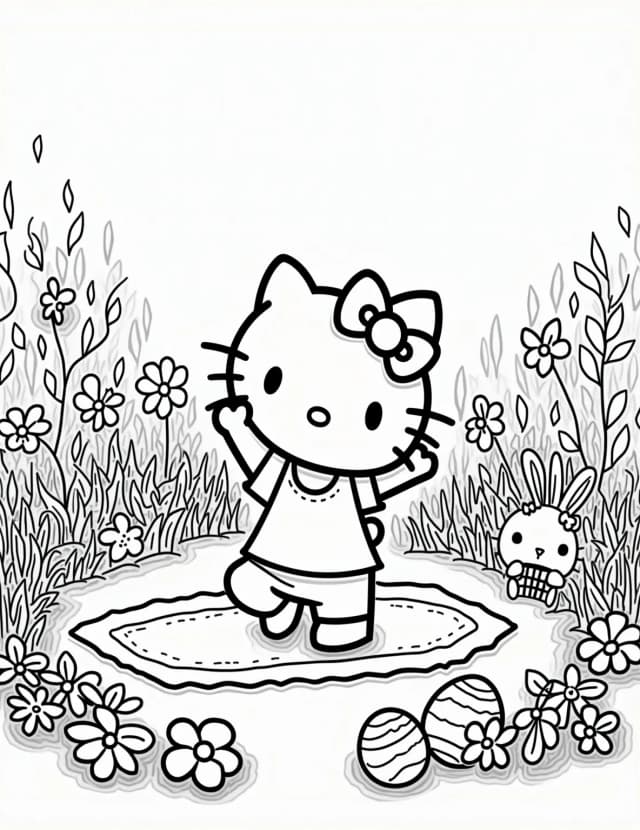 Hello Kitty's Easter Egg Yoga