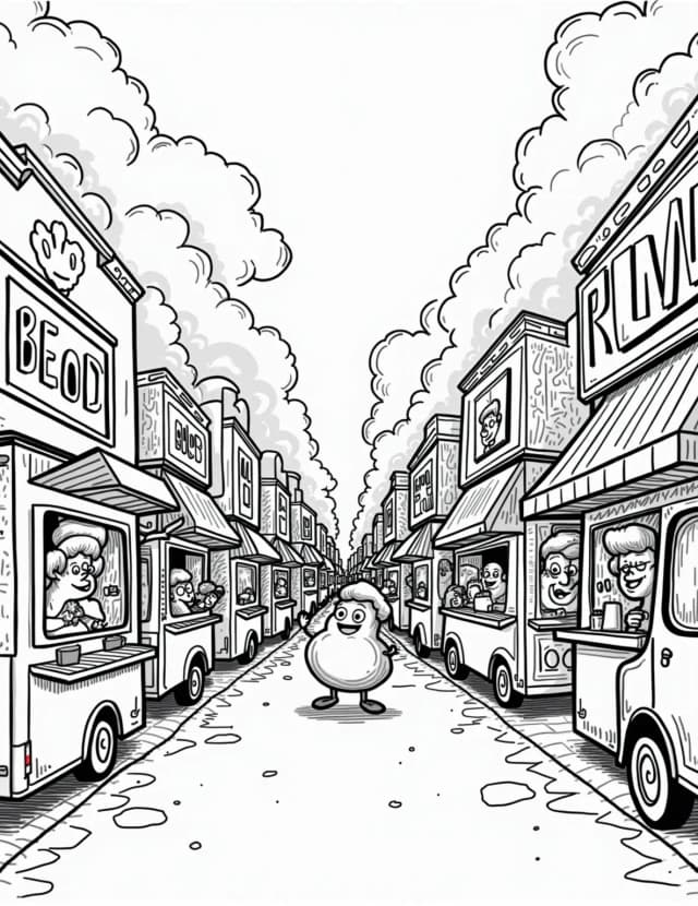 Food Truck Fiesta Coloring Page