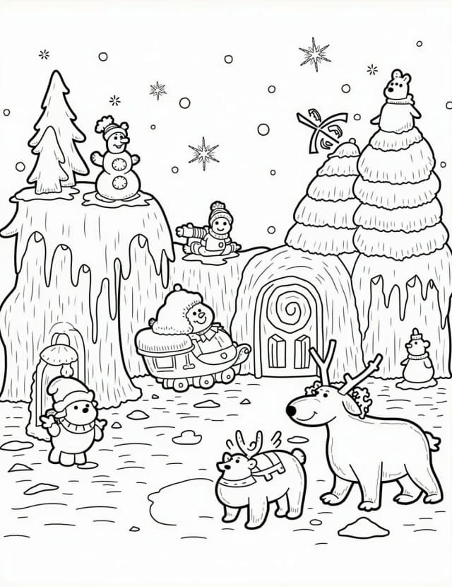 Ice Sculpture Garden Coloring Page