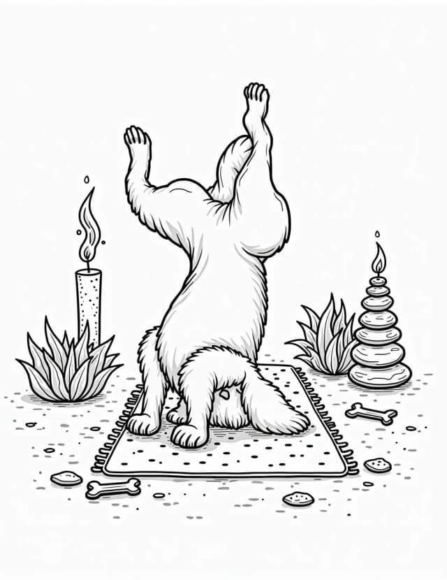 Zen Puppy Yoga Master Coloring Page
