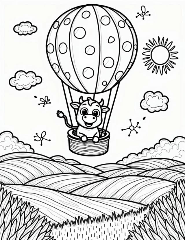 Cow in a Hot Air Balloon