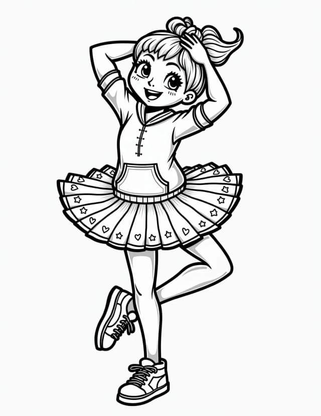 Modern Ballet Fusion Coloring Page