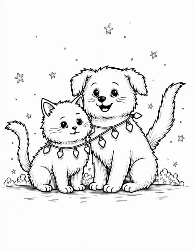 Christmas lights coloring pages