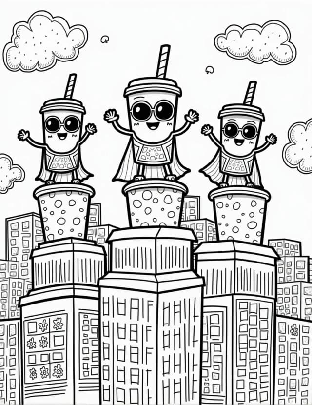 Boba Tea Superhero Team-Up
